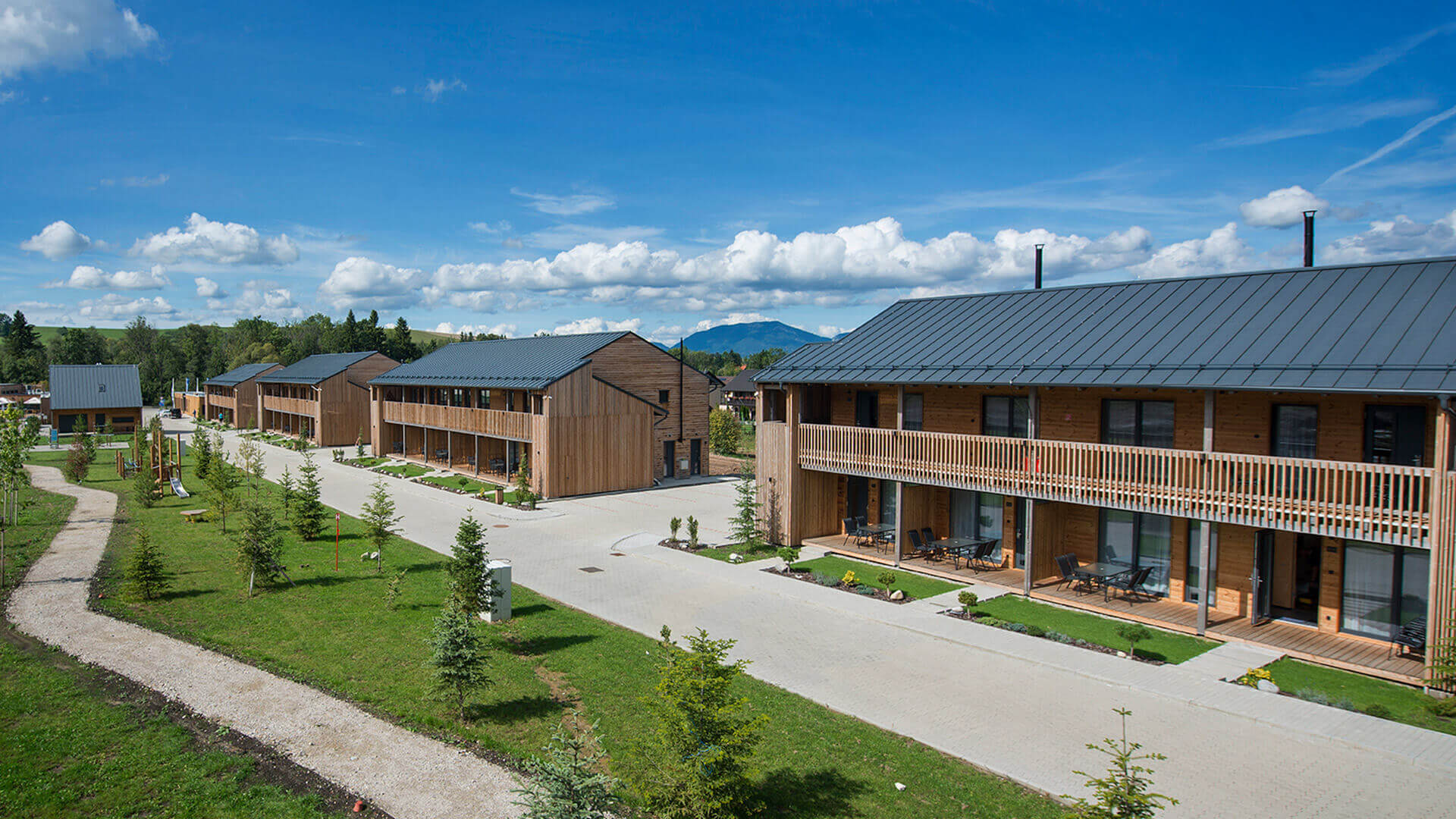 Family resort in Czech with thermowood cladding
