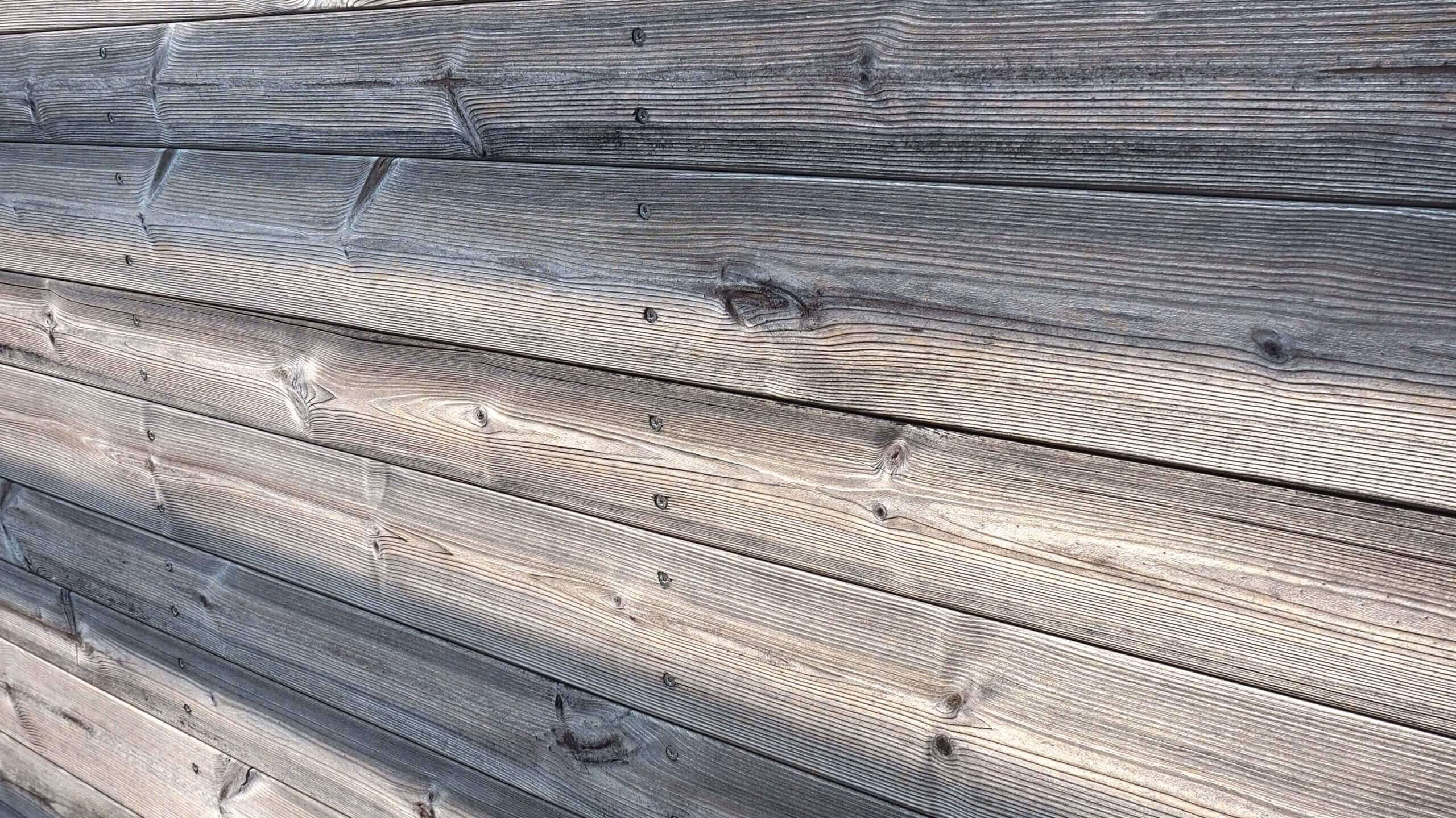 Naturally weathered Lunawood Thermowood