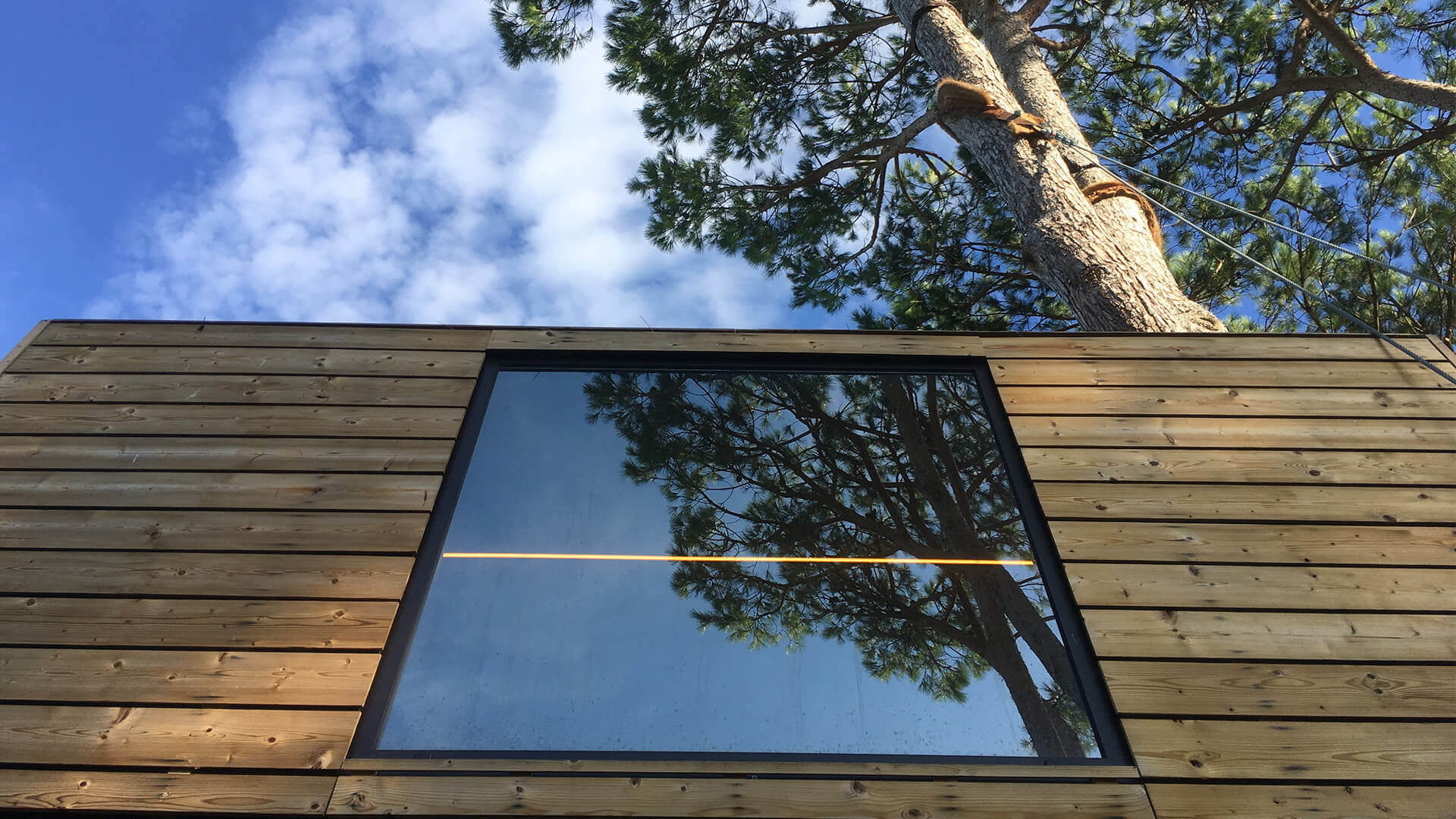 Lunawood Thermood cladding in tree house by Sullalbero