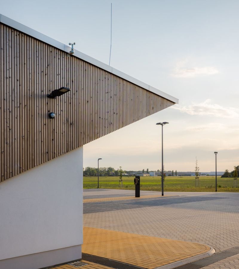 Fire Station in Germany with Lunawood Thermowood cladding