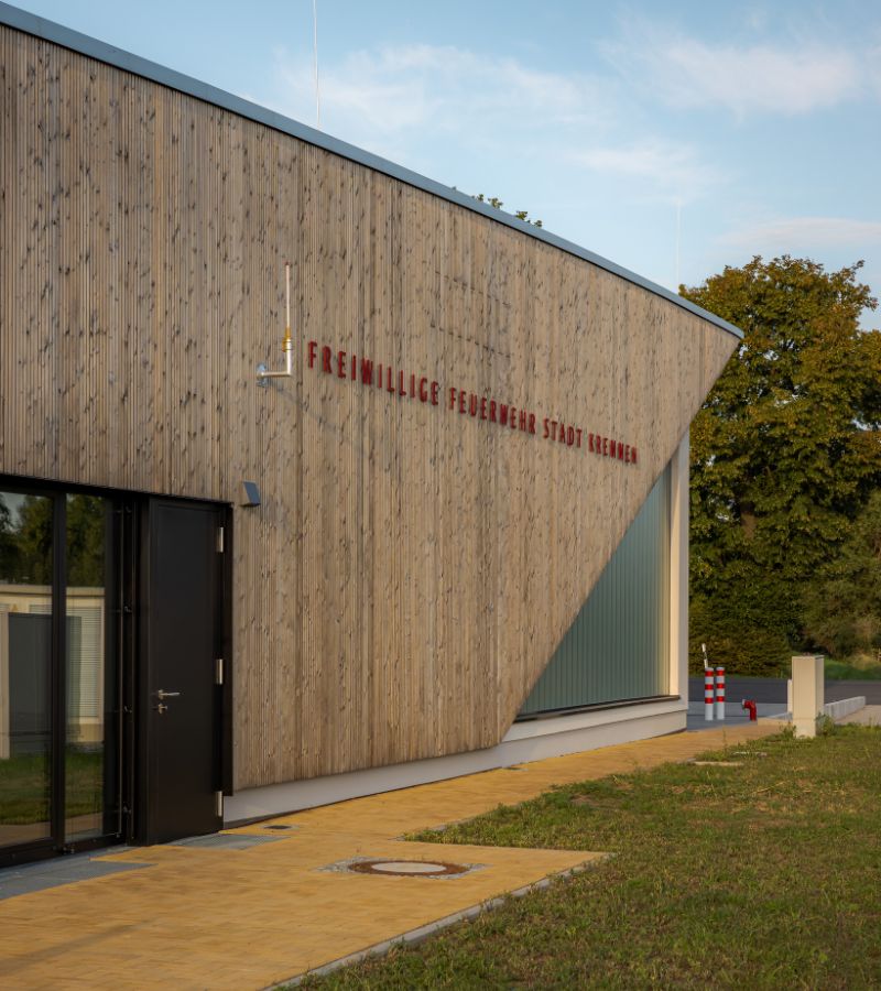 Fire Station in Germany with Lunawood Thermowood cladding